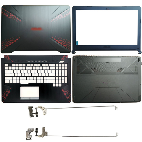 Cubierta trasera LCD para portátil, bisel frontal, bisagras, reposamanos, cubierta inferior para ASUS FX80, FX80G, FX80GD, FX504, FX504G, FX504GD/GE, 47BKLLCJN80 ► Foto 1/6