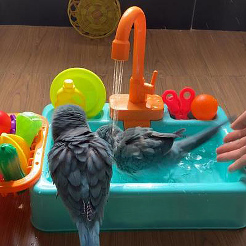 Pájaros Productos para mascotas Bañera loros bañera pájaro Accesorios de ducha de de pájaros Accesorios para jaulas de pájaros para Piscina Jaula para Pájaros con grifo accesorio de baño con