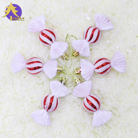 Adornos navideños de 10cm,15cm, bola electrochapada de dulces de Navidad, árbol de Navidad, guirnalda colgante, decoración del hogar, regalos de navidad ► Foto 1/6