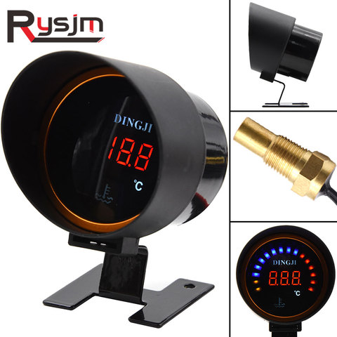 Nuevo LCD Indicador de temperatura de agua + sensor de temperatura del agua 10MM coche Digital de pantalla de humo lente Auto de la motocicleta para la motocicleta camión medidor ► Foto 1/6