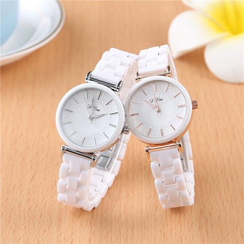 SAILWIND de lujo de cristal relojes de pulsera blanco para mujer reloj de señora cerámica cuarzo moda mujer relojes de señoras reloj de pulsera para mujer ► Foto 1/6