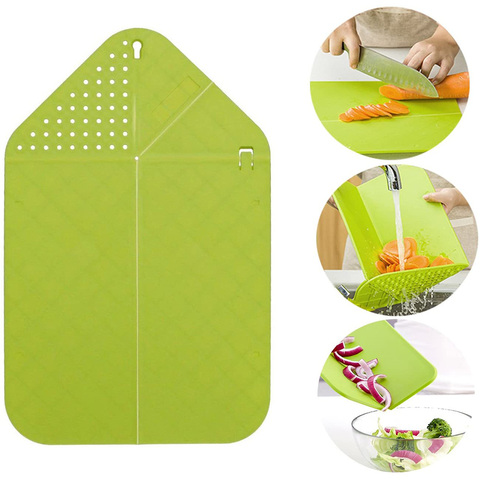 Tabla para cortar plegable verduras y frutas, tabla para cortar verduras, herramienta multifuncional de plástico sin BPA para enjuagar y colador Cocina ► Foto 1/6