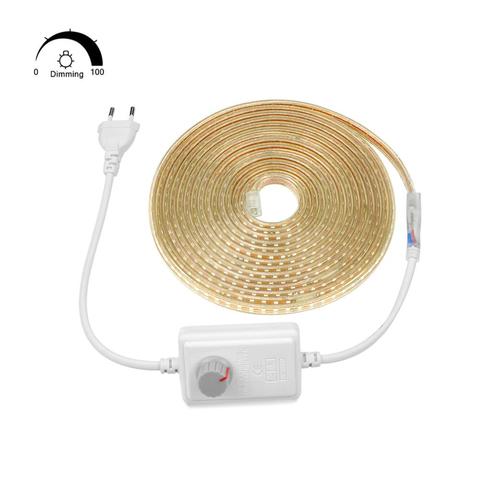 Tira de luces LED de 220V con enchufe de alimentación de la UE, tira de luces Led de 25M, impermeables y regulables, con retroiluminación para exteriores, decoración Kicthen, cinta de diodos, 120LED/M, guirnalda ► Foto 1/6