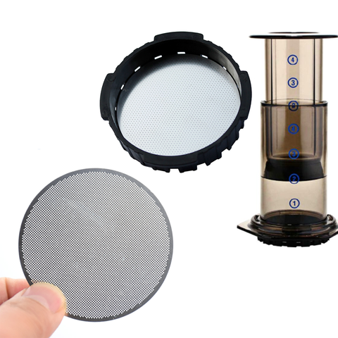 4 Uds café Aeropress de filtro de disco de acero inoxidable de Metal Ultra filtro para café Aeropress de cocina o cafetería Accesorios ► Foto 1/6