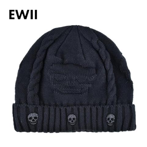 Gorros de lana para hombre, gorros tejidos con Calavera, gorro de máscara, gorros cálidos para invierno ► Foto 1/5