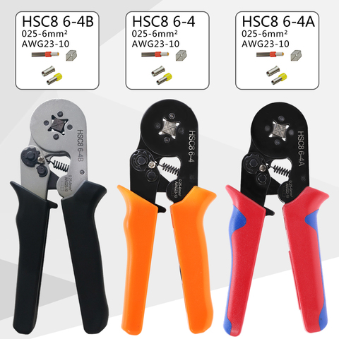 FASEN HSC8 6-4 HSC8 6-6-Alicates de prensado autoajustables de tipo MINI, alicates rectos alemanes de 0,25-6 mm2, herramientas de mano ► Foto 1/6