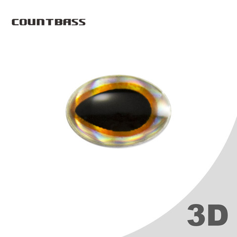 COUNTBASS-señuelo de Pesca holográfico de ojos 3D ovalados, llantas doradas, 6x5mm, 50 Uds. ► Foto 1/3