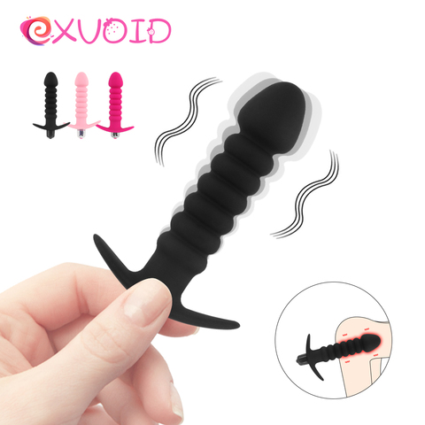 EXVOID vibradores consoladores juguetes sexuales para las mujeres los hombres Gay de silicona Anal erótico cuentas enchufe trasero para principiantes Anal vibrador ► Foto 1/6