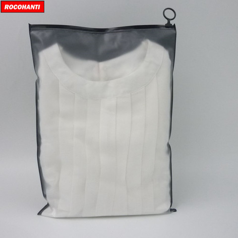 Bolsa Ziplock de plástico negro mate personalizada, PVC esmerilado, con cierre de cremallera, bolsas de embalaje de regalo resellables para camiseta, ropa, 100X ► Foto 1/6