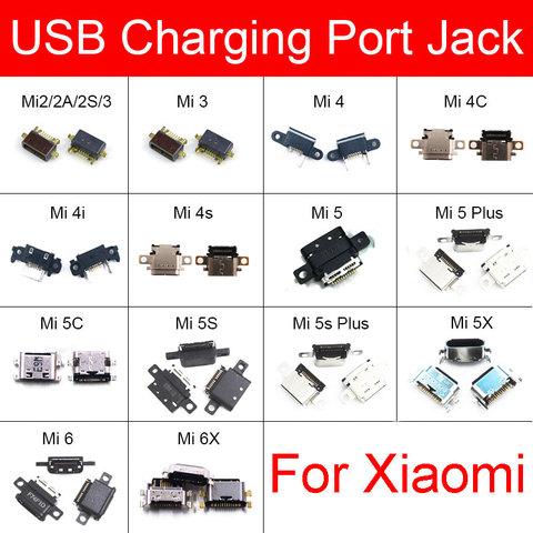 Puerto de carga USB para Xiaomi Mi 2 2A 2S 3 4 4C 4i 4S 5 5C 5S 5X 6 6X Plus conector de cargador USB Cable de sincronización de datos ► Foto 1/1