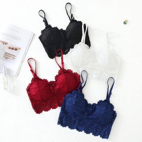 Tops de tubo de encaje Bralette para mujer, sujetador de Bandeau, Tops cortos sin mangas, ropa interior de banda para chica, camisola de Color sólido, gran oferta ► Foto 1/6