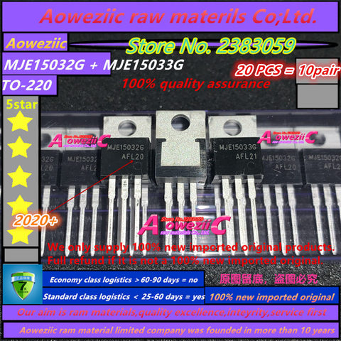 Aoweziic 2022 + 20 piezas = 10 pares 100% nuevo importado original MJE15032G MJE15033G MJE15032 MJE15033 TO-220 transistor de audio 8A 250V ► Foto 1/3