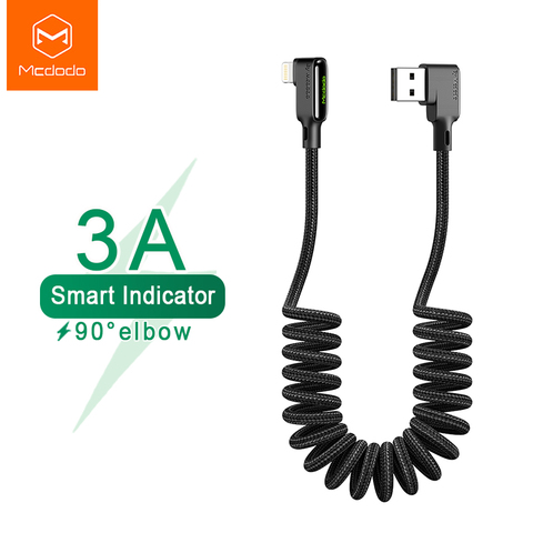 Mcdodo-Cable USB de resorte 3A para cargador de IPhone, Cable de datos para almacenamiento de estilo de coche para IPhone 11 Max Pro X XS XR 8, Cable rápido ► Foto 1/6