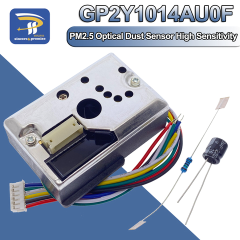 GP2Y1014AU0F-Detector de polvo óptico compacto, 5V, Compatible con partículas de humo con Cable, calidad del aire, PM2.5 ► Foto 1/6