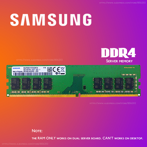 Samsung DDR4 Ram 8GB 4GB 16GB PC4 de 2133MHz o 2400MHz 2666MHZ 2400T o 2133P 2666V ECC REG Servidor de memoria 4G 16G 8G 32GB D4 RAM ► Foto 1/3