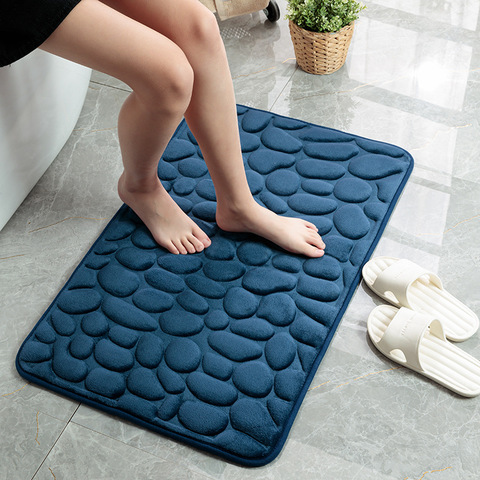 Cobblestone-alfombrilla de baño en relieve, alfombras de lavabo para servicio de bañera, suelo lateral, Felpudo de ducha, almohadilla de espuma de memoria ► Foto 1/6