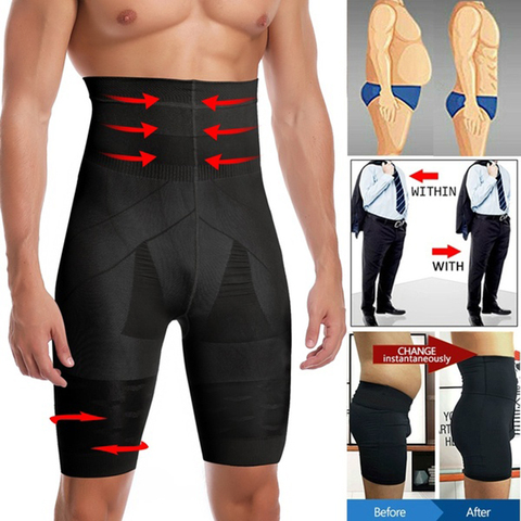 Modelador corporal adelgazante para hombre, entrenador de cintura alta, bragas de Control remodelantes, ropa interior de compresión, pantalones cortos moldeadores de barriga para Abdomen ► Foto 1/6