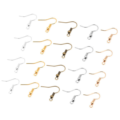 Ganchos para pendientes de Color dorado y plateado, accesorios de joyería DIY, 100 unidades por lote ► Foto 1/6
