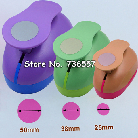 5 cm 2,5 cm 3,8 cm redondo forma artesanal juego de perforaciones manuales para niños DIY perforaciones cortador de papel de álbum de recortes escuela círculo punch ► Foto 1/6