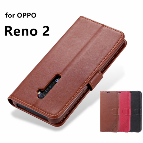 AZNS-Funda de cuero PU para OPPO Reno 2 Reno2, tarjetero, billetera ► Foto 1/6