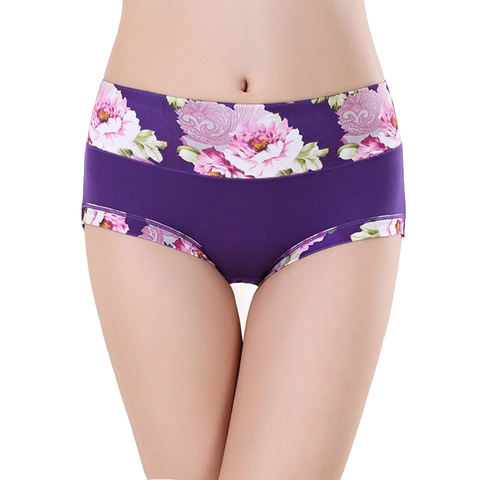 Ropa interior de talla grande para mujer, bragas sexys sin costuras, lencería de impresión Floral, bragas íntimas, S-4XL ► Foto 1/6