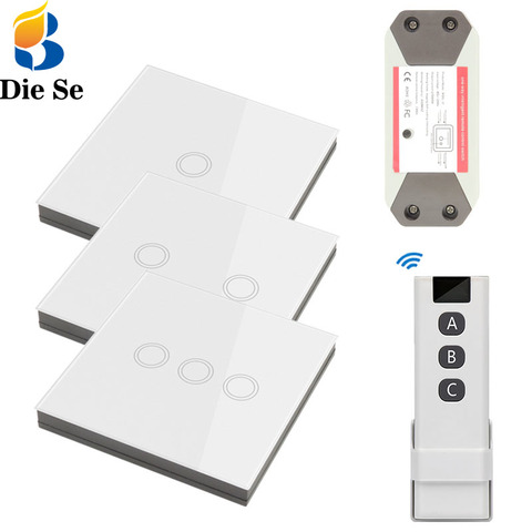 Interruptor de luz táctil inalámbrico para el hogar, Panel de pared inteligente rf 86, interruptor de encendido/apagado, receptor de luz CA 110V 220V 10A ► Foto 1/6