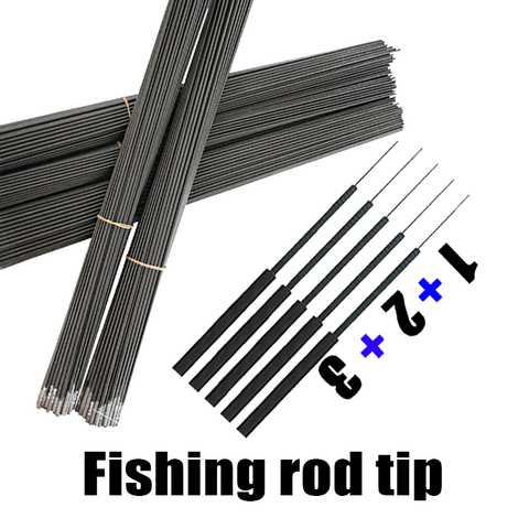 4,1mm-6,4mm 5 piezas de pesca de punta de la varilla de repuesto 1,2 3 secciones de pesca rod completa tamaño corto hueco carbono accesorios resistente ► Foto 1/5