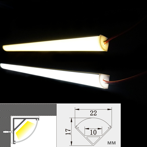 Barra de luz Led de 12V de CC, 50CM y 20 pulgadas, perfil de esquina Invisible de diodo con cinta 5050 2835, tira adhesiva rígida de 500-1000LM V ► Foto 1/6