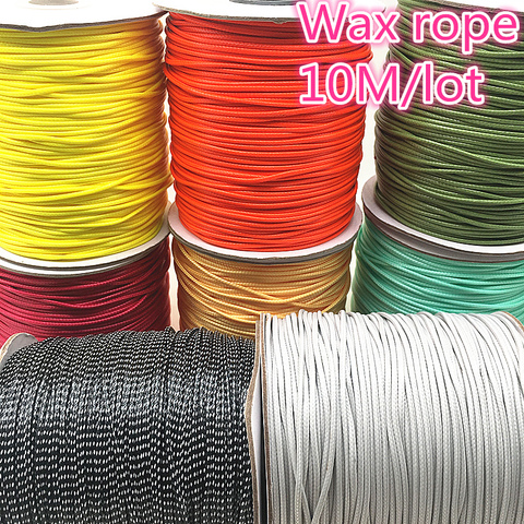 Cordón de algodón encerado de 10 metros de diámetro, cuerda de rosca, correa para collar, cuentas para fabricación de joyería DIY, 1,0/1,5mm ► Foto 1/6