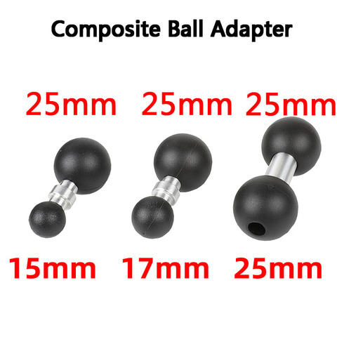 Adaptador de bola compuesta de 25mm a 15mm/17mm/25mm, enchufe de bola doble estándar industrial, brazos de montaje, soportes GPS Garmin ► Foto 1/6