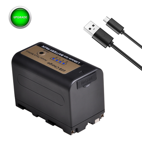 Salida USB NP-F970 NP NP-F960 F960 F970 batería con indicador de potencia LED para Sony F960 F770 F750 F570 F550 F530 F330 MC1500C. ► Foto 1/6