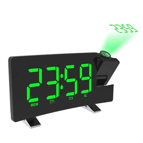 Reloj de radio Digital de banda FM76-108, pantalla LED de 8 pulgadas, proyección, despertador, despertador, temporizador de Radio, retroiluminación, altavoces de 3W para el hogar ► Foto 1/6