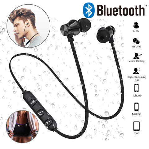 TX11-auriculares magnéticos, inalámbricos por bluetooth, Auriculares deportivos para correr en ea con micrófono y banda para el cuello ► Foto 1/6