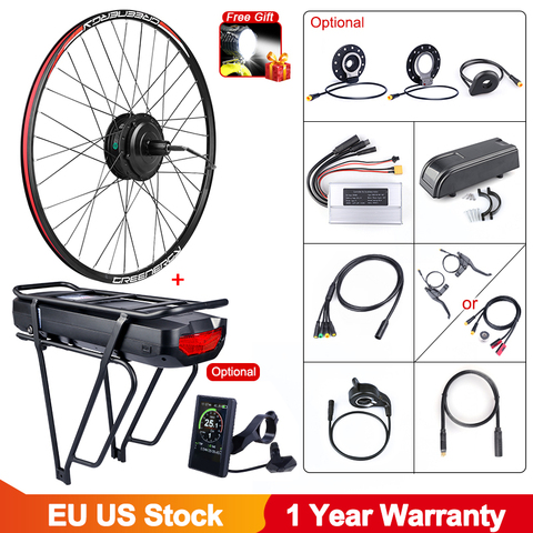 Bafang 48V 500W bicicleta eléctrica cubo Motor trasero rueda eBike conversión Kit DC Cassette 17.5Ah batería de litio Rack trasero ► Foto 1/6