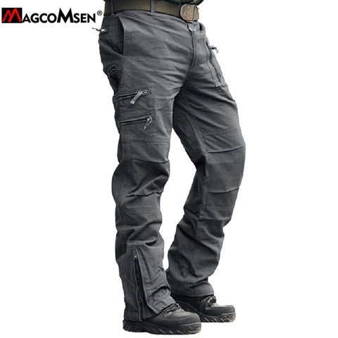 MAGCOMSEN-pantalones militares de carga para hombre, pantalones de trabajo tácticos negros de algodón, holgados, Airsoft, tiro, caza, combate del ejército ► Foto 1/6