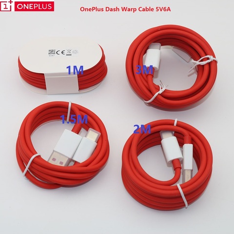 OnePlus Original Cable DASH 6A USB 3,1 tipo C rápido Cable de cargador para Oneplus 7 Pro 6t 5t 5 3t 1M/1,5 M/2M 3M ► Foto 1/6