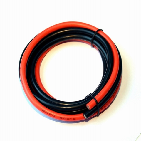 8 calibre Cable eléctrico Cable de batería [y negro de 1 m 1 m Rojo] 8AWG-1650 hilos de conservas de alambre de cobre Alambre de soldadura rápidamente ► Foto 1/3