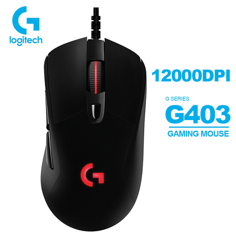 Logitech-ratón Gaming G403/G403 Hero, dispositivo con cable RGB de 12000DPI, con brazo de 32 bits, compatible con Logitech G HUB para Windows y Mac Chrome ► Foto 1/6