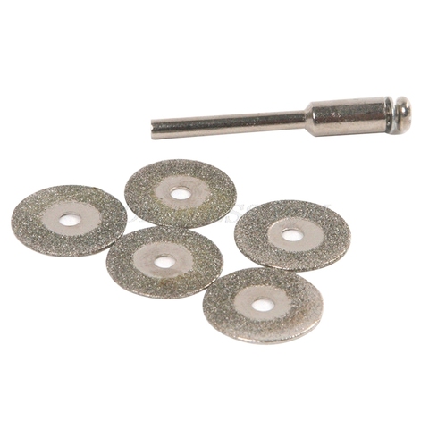 Cuchillas de corte de diamante de esmeril, brocas de corte de diamante de 22mm + 1 Mandril para juego Dremel, envío directo, 5 uds. ► Foto 1/5