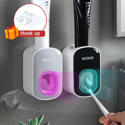 Dispensador automático de pasta dental, exprimidores de dentífrico a prueba de polvo, soporte para cepillo de dientes, soporte de montaje en pared, Set de accesorios de baño ► Foto 1/6