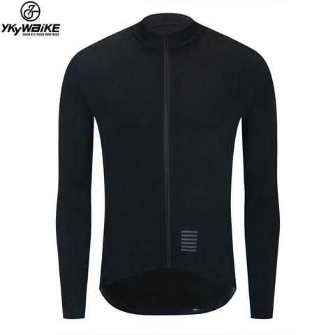 YKYWBIKE chaqueta de Invierno Polar térmico para hombres chaqueta de Ciclismo de manga larga ropa ciclismo bici negro ► Foto 1/6