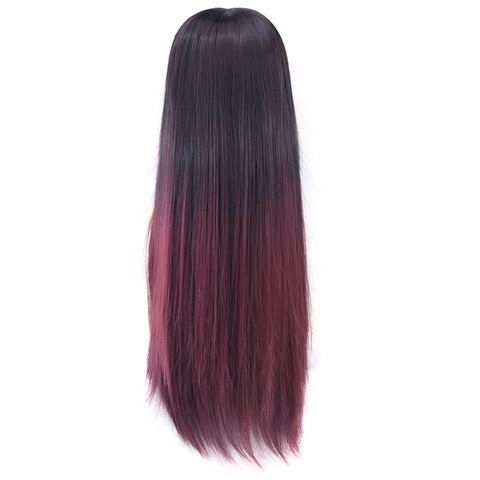 Soowee-Peluca de cabello postizo largo y liso para mujer, pelo sintético ombré de Color negro a Borgoña, 6 colores, Cosplay del pelo ► Foto 1/6