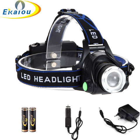 Linterna frontal LED T6 Zoom 3 modos superbrillante, resistente al agua, batería 18650, para caza, senderismo, Camping ► Foto 1/5