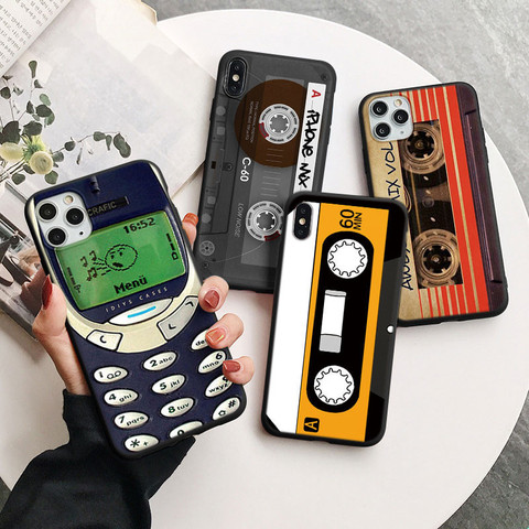 Retro Cassette funda para Samsung Galaxy A21S A31 A40 A50 A51 A70 A71 A91 A10 A11 A20E S20 FE S9 S10 S21 S30 Plus Ultra TPU caso ► Foto 1/6