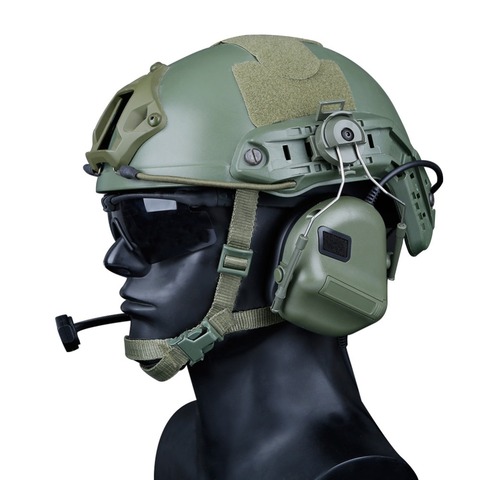 Auriculares militares con adaptador de riel para casco, cascos tácticos Comtac para actividades de caza y tiro al aire libre ► Foto 1/6