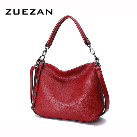 Bolso Hobo de piel de vaca auténtica para mujer, de Cuero 100% bandolera, bolsa cruzada, A471 ► Foto 1/6