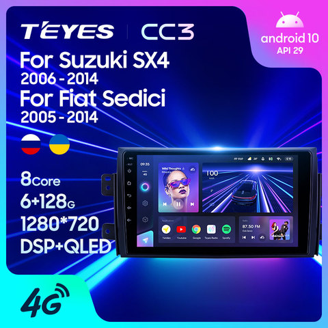 TEYES-Radio Multimedia CC3 con GPS para coche, Radio con reproductor de vídeo, navegador estéreo, Android 10, No 2 din, dvd, para Suzuki SX4 1 2007-2016 ► Foto 1/6