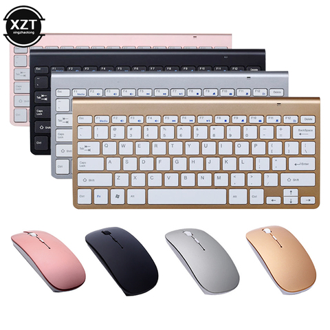 Miniteclado y ratón inalámbrico de 2,4G, conjunto de ratón Multimedia para Notebook, portátil, Mac, PC de escritorio con receptor USB ► Foto 1/6