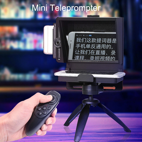 Mini Teleprompter portátil, artefacto de vídeo móvil con Control remoto para teléfono y grabación DSLR, transmisión en vivo ► Foto 1/6