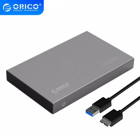 ORICO 2518S3-GY-carcasa de disco duro de 2,5 pulgadas, aluminio, USB 3,0, 5Gbps, compatible con 7mm y 9,5mm-gris ► Foto 1/6